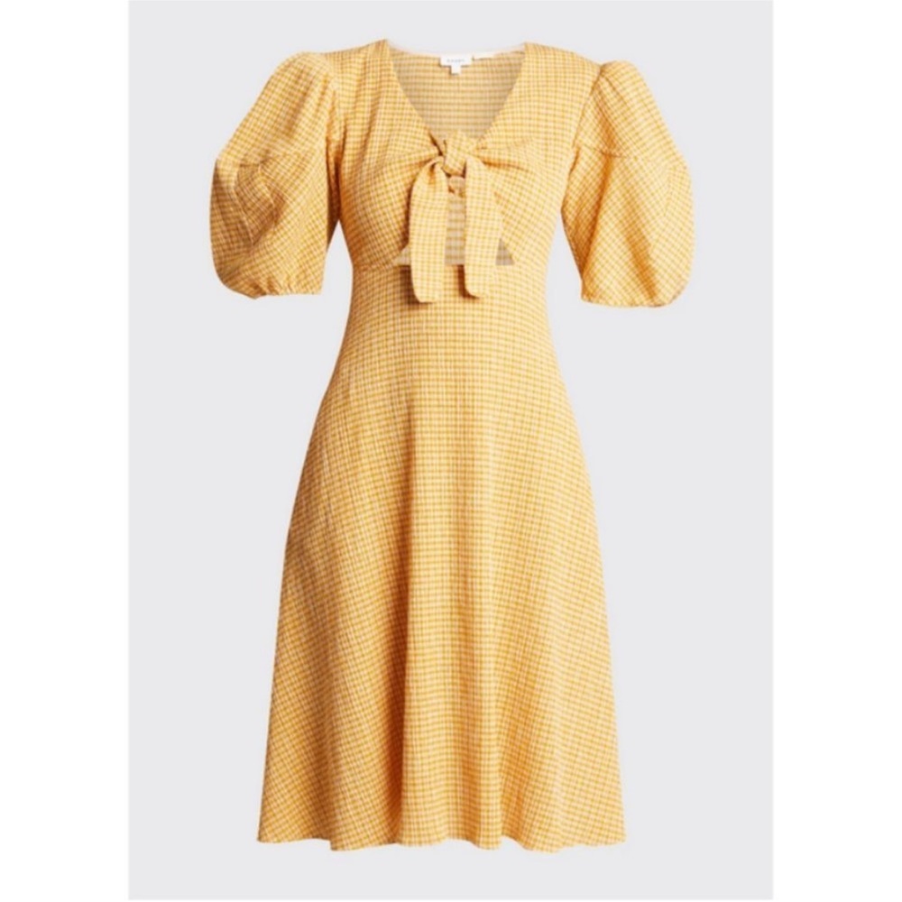 RHODE
Ginny Tie-Front Cutout Plaid Midi Dress size 8 NWT